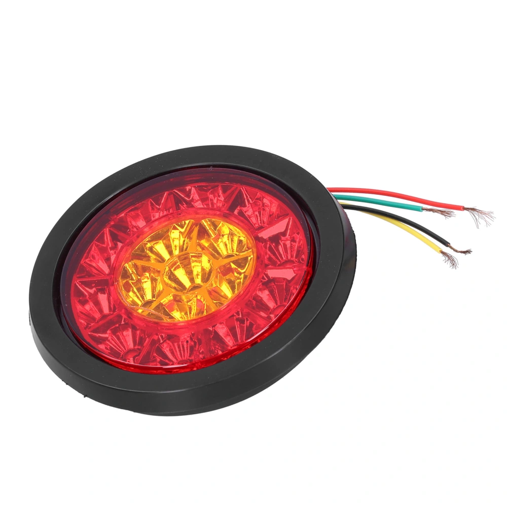 12-24V 16LED Round Taillight Red Yellow Light Color Turn Signal for Trailer Trucks Caravan RV