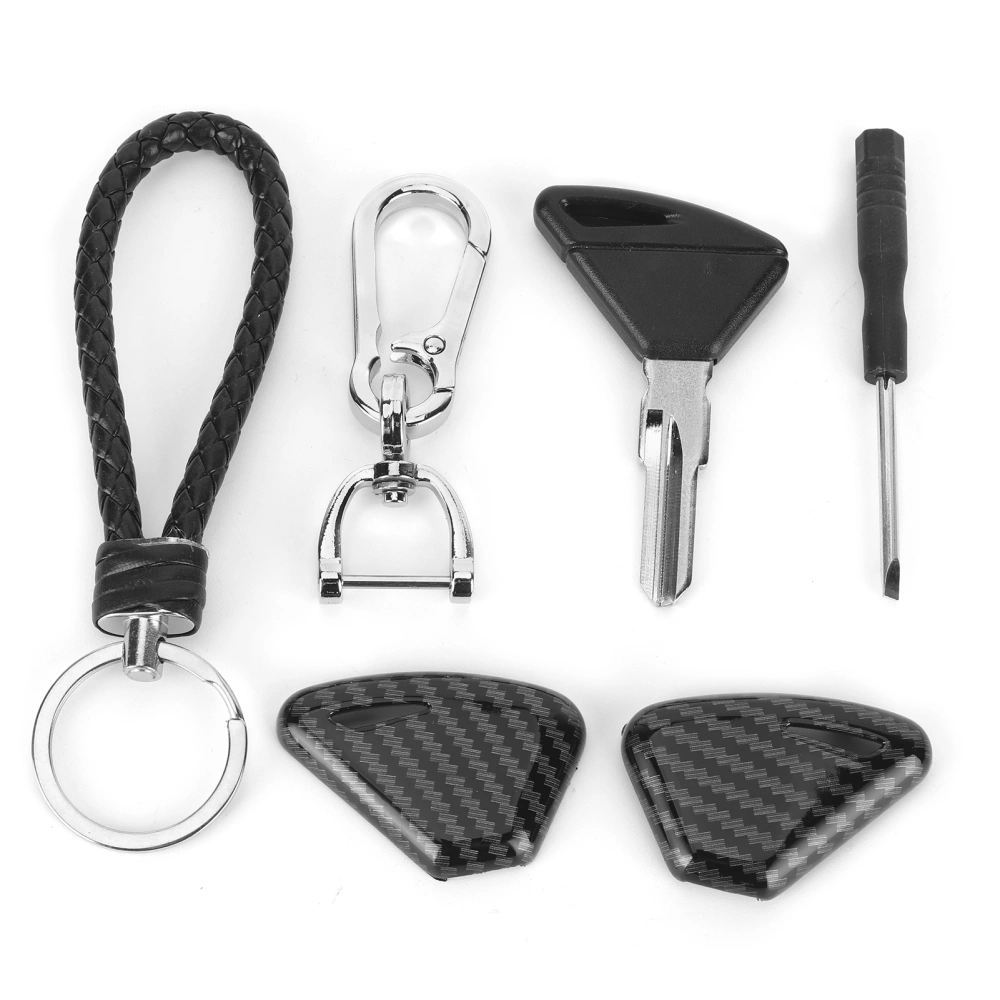 Uncut Motorcycle Ignition Key with Carbon Fiber Style Cover Fit for Aprilia Tuono Dorsoduro 750 1200