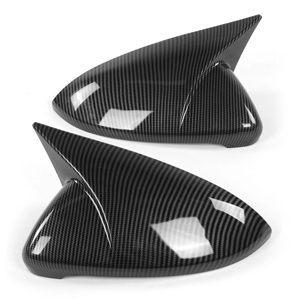 Pair of Rear Side Mirror Cover Caps Housing Add‑on Fit for MK7 MK7.5 R 2013‑2020Carbon Fiber Style