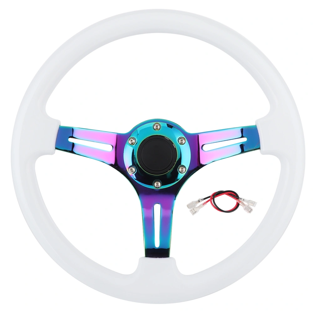 14in 6‑Hole Racing Steering Wheel Colorful Spoke ABS Drifting Wheel Universal for Car