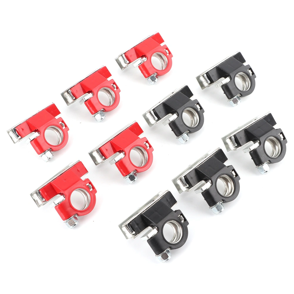 5Pair Car Battery Terminals Top Post Cable Connector Clamps Clips Negative Positive