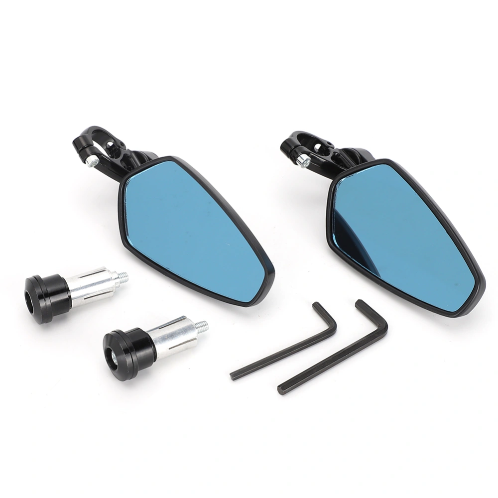 7/8in Handlebar Bar End Side Mirrors Aluminum Alloy 360 Degree Rotation Universal Modified Parts