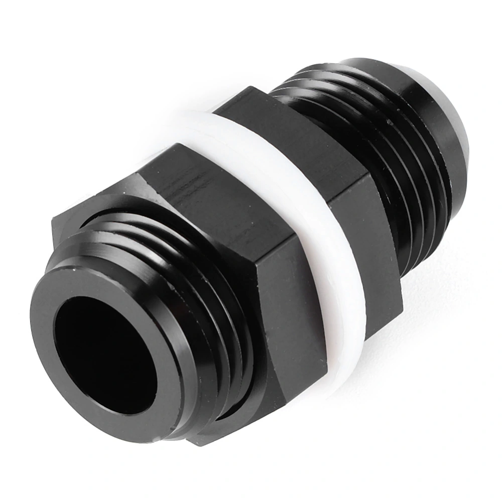 AN10 Fuel Cell Bulkhead Fitting with PTFE Washer Locking Nut CNC Aluminum Black Anodized