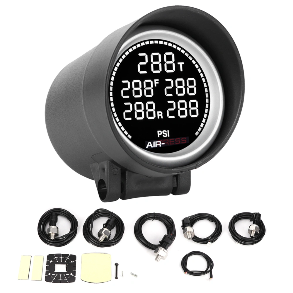 2in Car Air Pressure Gauge Pneumatic Shock Absorber Air Storage Tank Pressure Meter 7 Colors Backlight