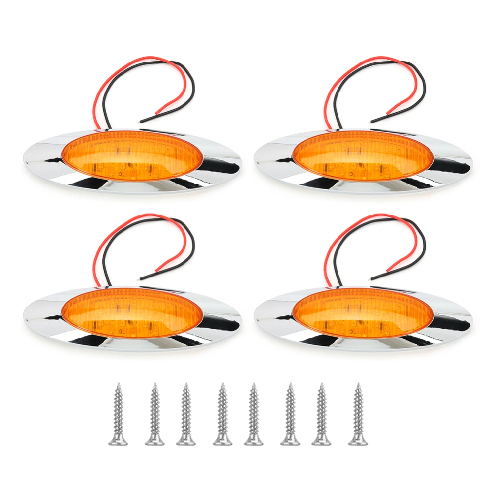 4pcs 6.5in 16LED Oval Side Marker Light 12V DC Shockproof Waterproof Indicator for Truck