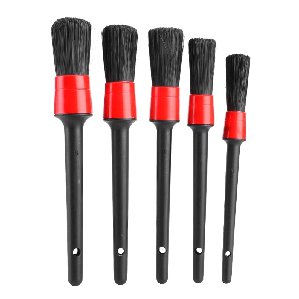 5pcs Car Detailing Brush Dry Wet Dual Use Cleaning Washing Hair Brushes Portable Auto Detail Tool Set