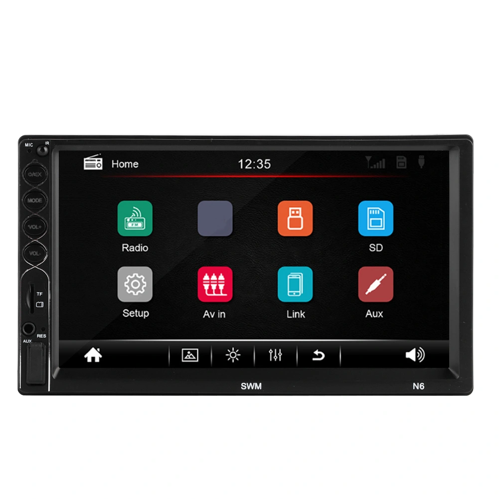 BuyWeek 7in 2 DIN TFT Car MP5 Player HD Bluetooth Touch Screen Stereo Radio SWM N6 for Android IOS