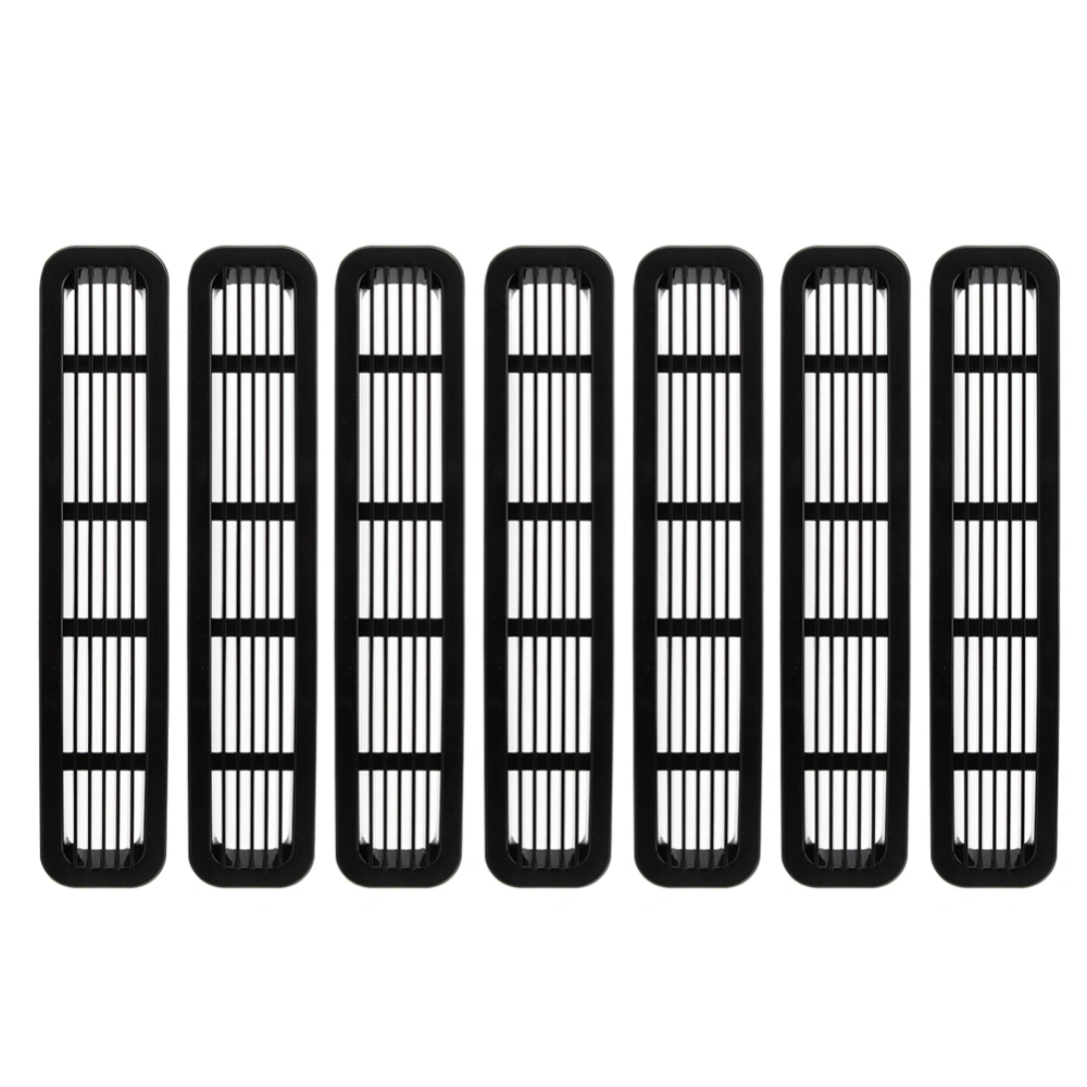 BuyWeek 7Pcs Front Grill Mesh Grille Insert Cover Trim Fit for Jeep Wrangler TJ 1997-2006 Black