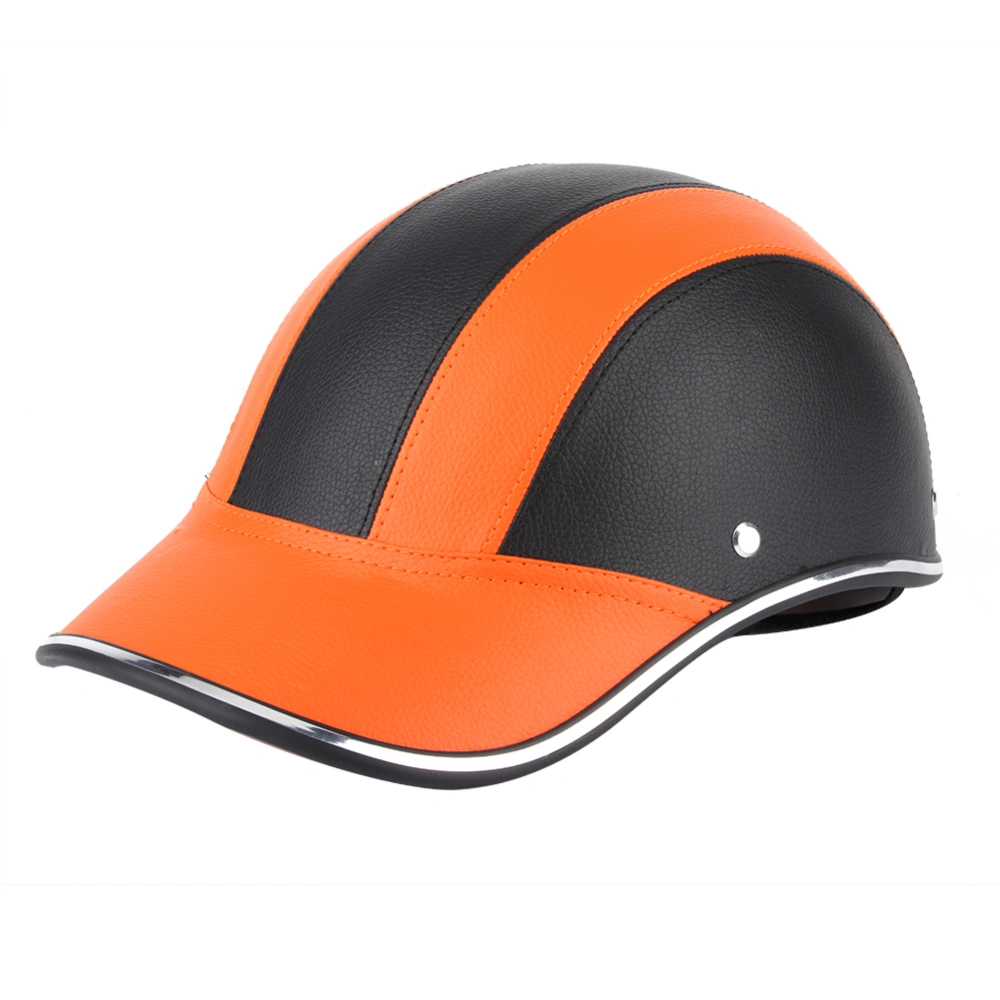 Universal ABS Baseball Cap Style Half Face Helmet for Motorcycle Electric BikeOrange - A0322 Free Size