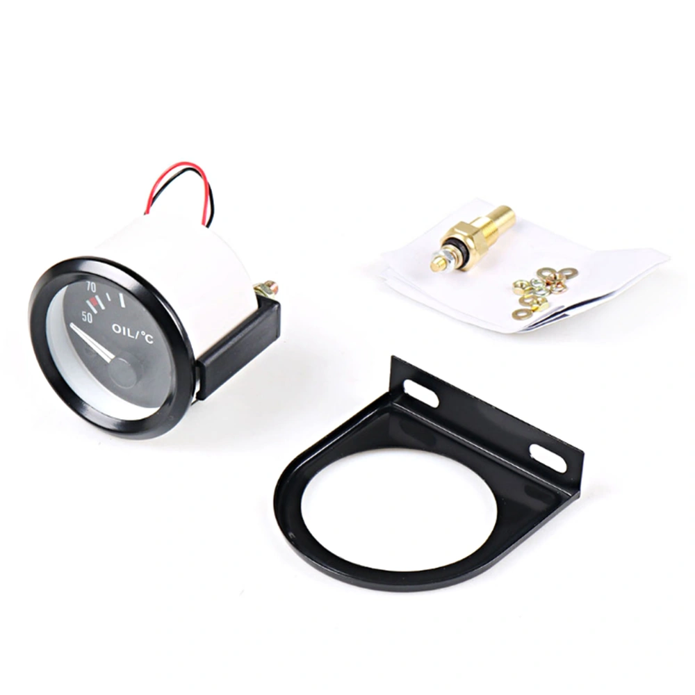 12V Universal 52mm/2in Aluminum 50-150 ℃ Oil Temp Gauge Meter with Sensor