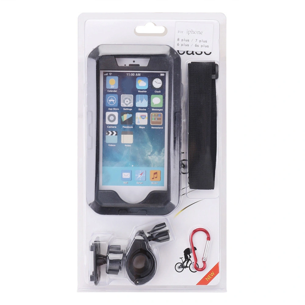 Motorcycle Bicycle Phone Holder Stand Bracket Bag for iPhone Samsung Waterproof Case(for iphone6S 7/8（PLUS） )