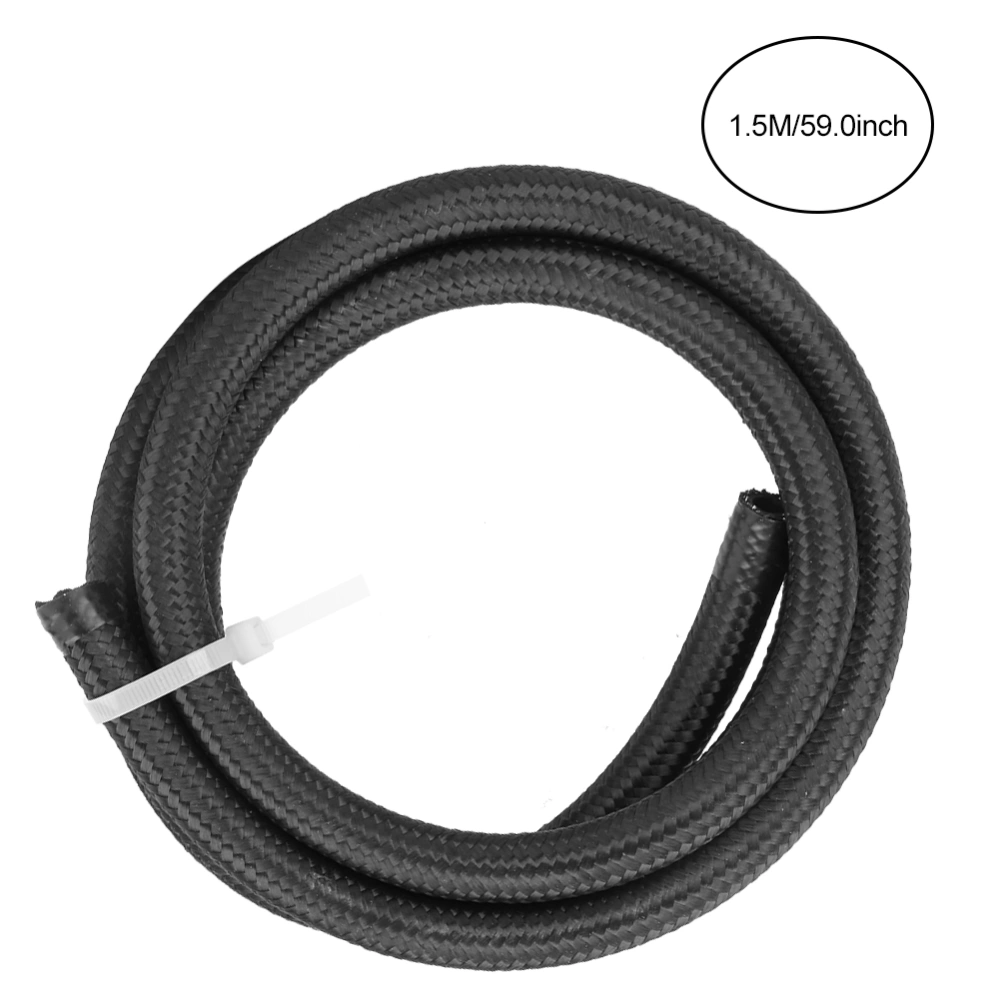 BuyWeek Fuel Ethanol Oil Line Hose Car Modification PTFE Nylon Stainless Steel(1.5 Meter)