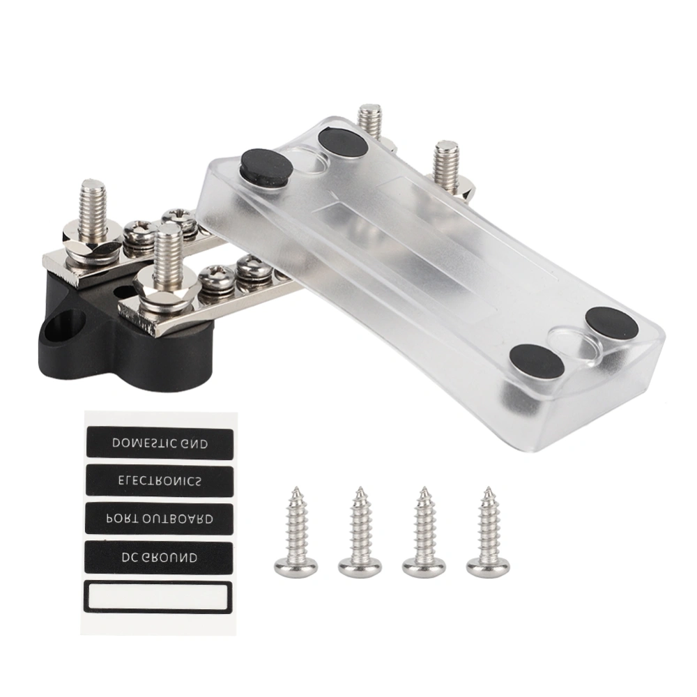 16 Way 100A Bus Bar 4 Studs Car Boat Marine Power Distribution Terminal Block with Cover