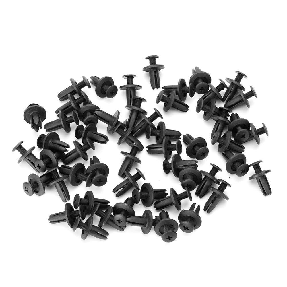 50pcs Car Door Panel Trim Clips Fender Bumper Fastener Push Rivet Retainer 6mm For Honda Toyota