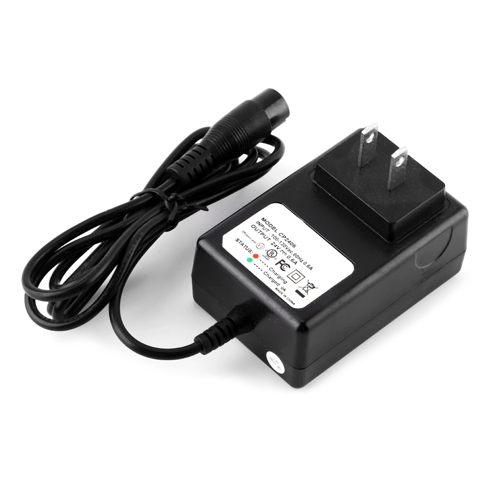 BuyWeek 24V 0.6A 3-Prong Battery Scooter Charger For Razor E 100 E 125 E 500 S PR 200(US Plug 110 V-130