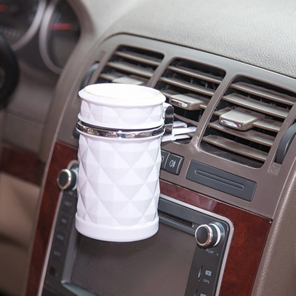 BuyWeek Cylinder Car Cigarette Ashtray Portable Cigar Ash Tray Container Ash Cup Holder (White)