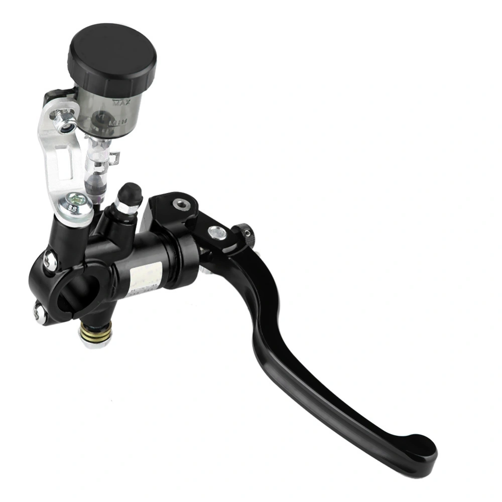 Right Motorcycle Hydraulic Clutch Lever Master Cylinder Straight Push Brake Pump (Black)