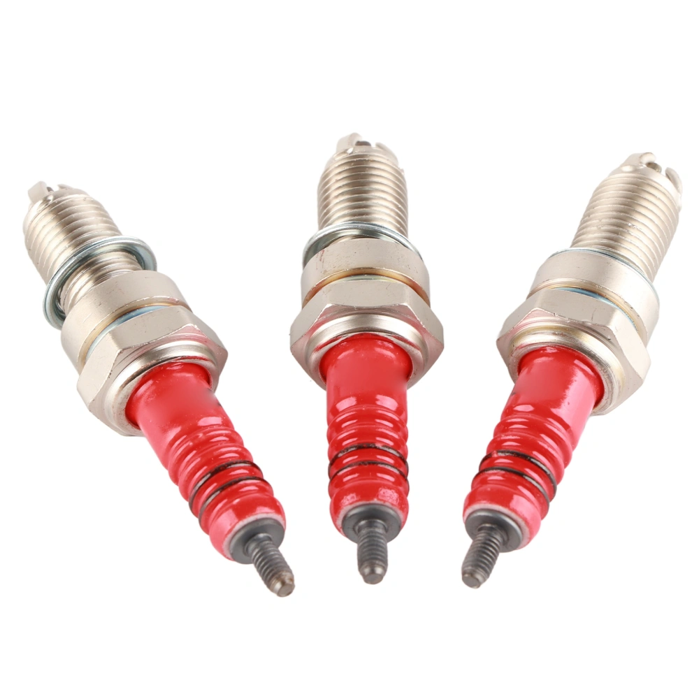 3pcs Spark Plug D8TC 3 Electrode for CG 125 150 200cc CF250 Motorcycle Scooter ATV Quads