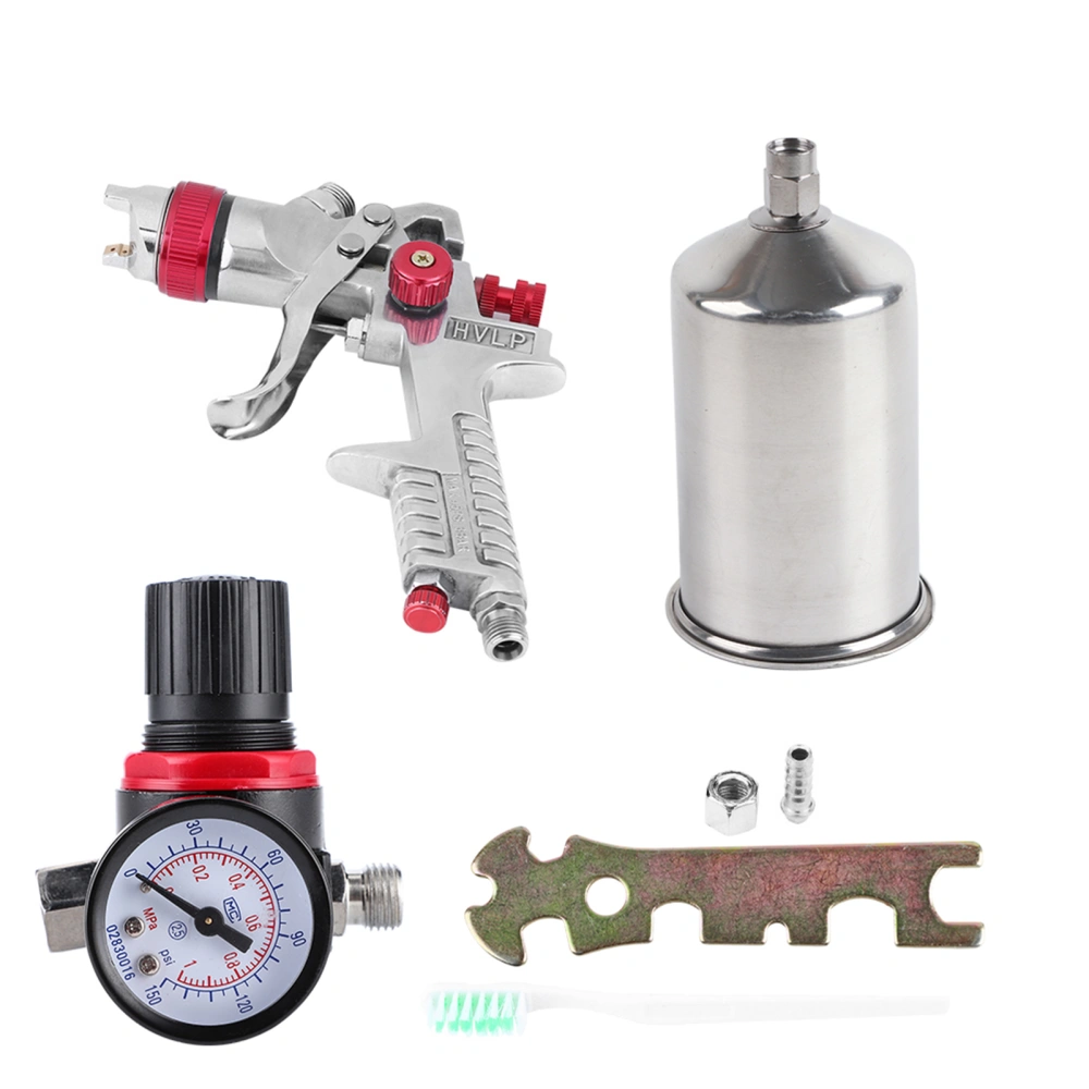 1.4mm Nozzle 1000CC Car Gravity Feed HVLP Air Paint Spray Gun with Regulator