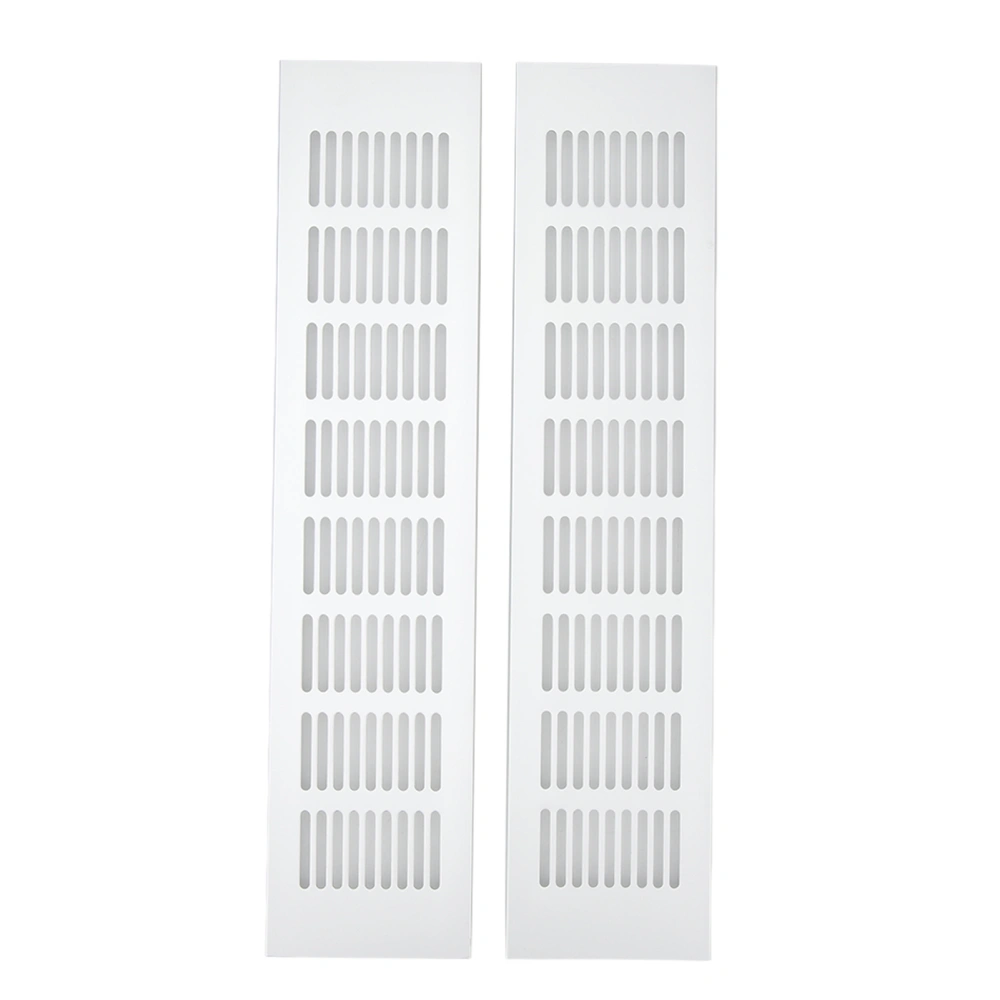 2 Pcs Air Vent Ventilation Grille Aluminium Alloy Rectangular Vent Plate for Cabinet Shoe Cabinet Closet 80x350mm