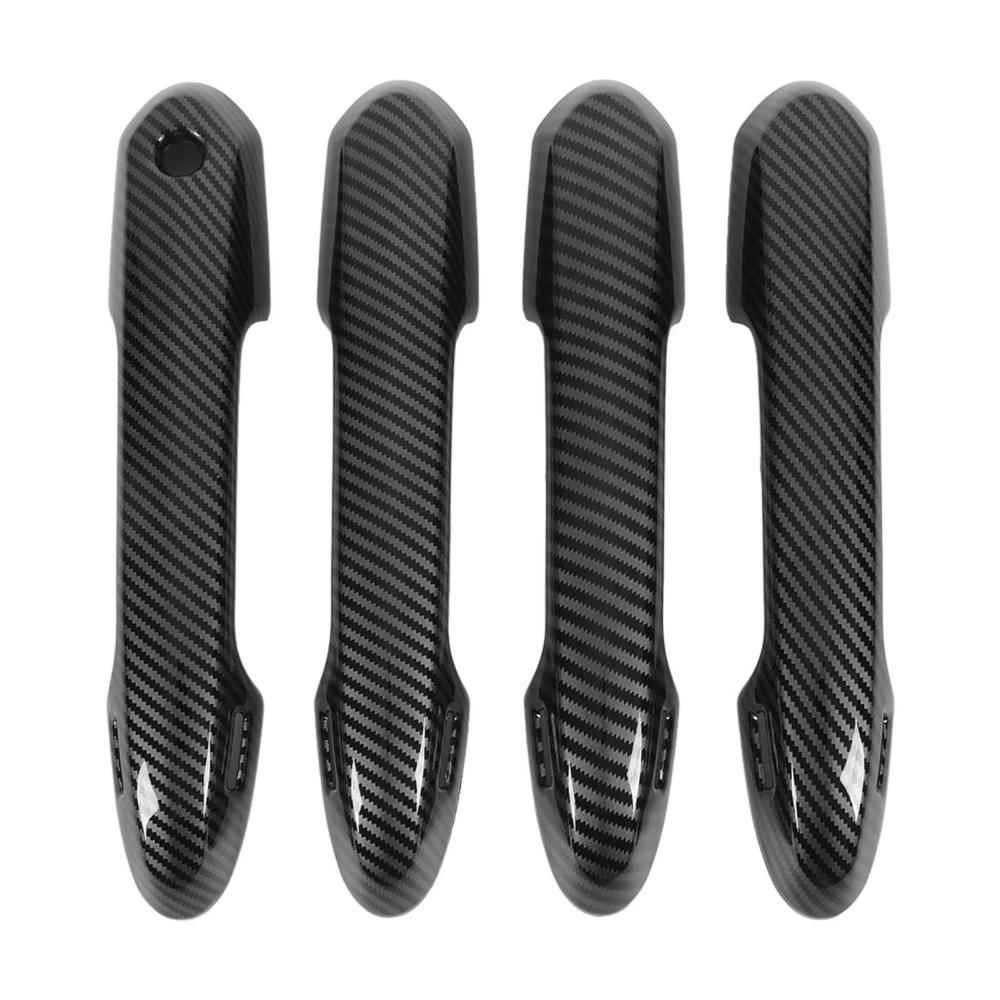 4 Pcs Car Exterior Door Handle Panel Glossy Carbon Fiber Style Outer Handle Cover Trim Sticker for Land Cruiser Lc300 2023