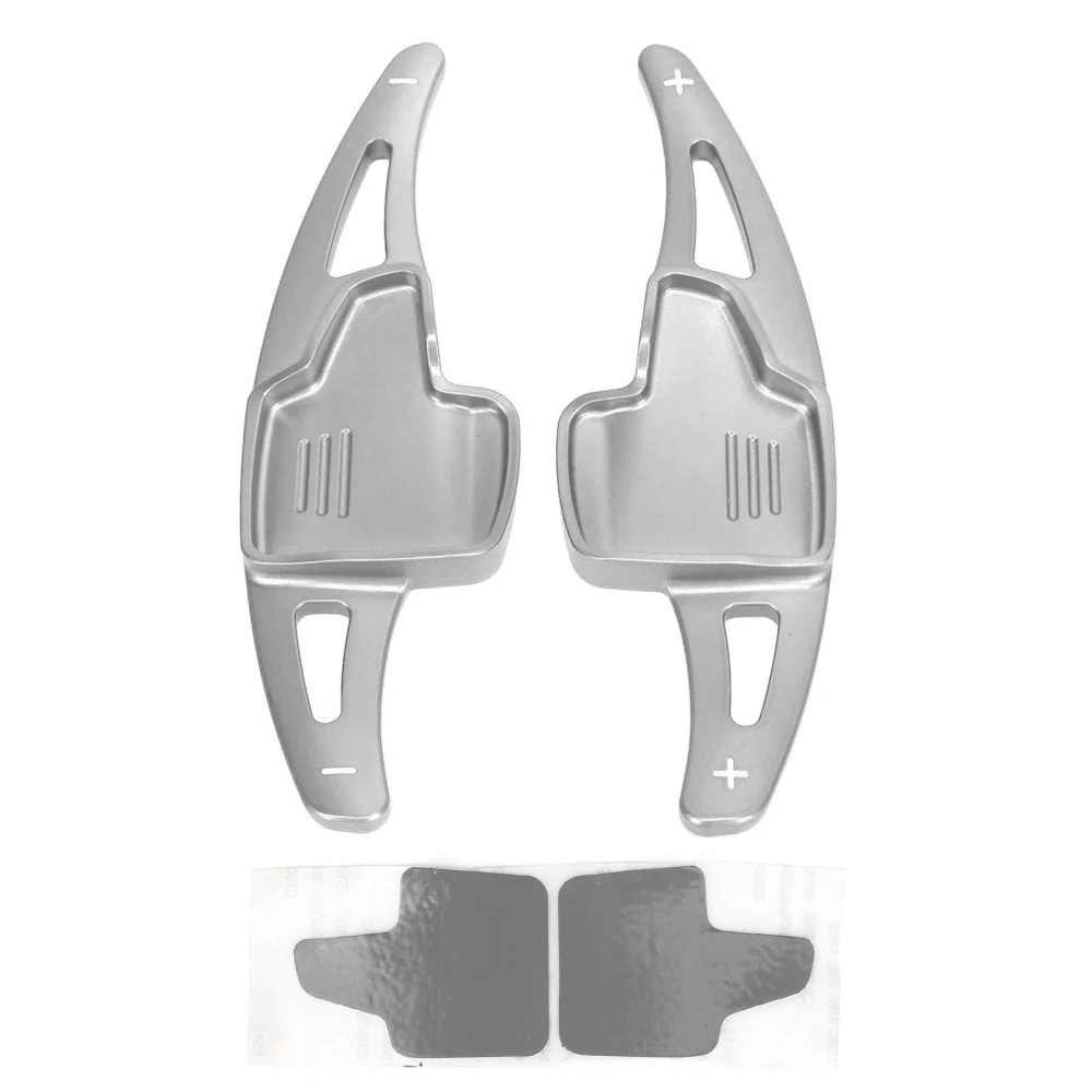 Steering Wheel Shift Paddle Aluminium Alloy Extended Shifter Trim Cover Set Replacement for Ford Focus Kuga EcoSport Silver