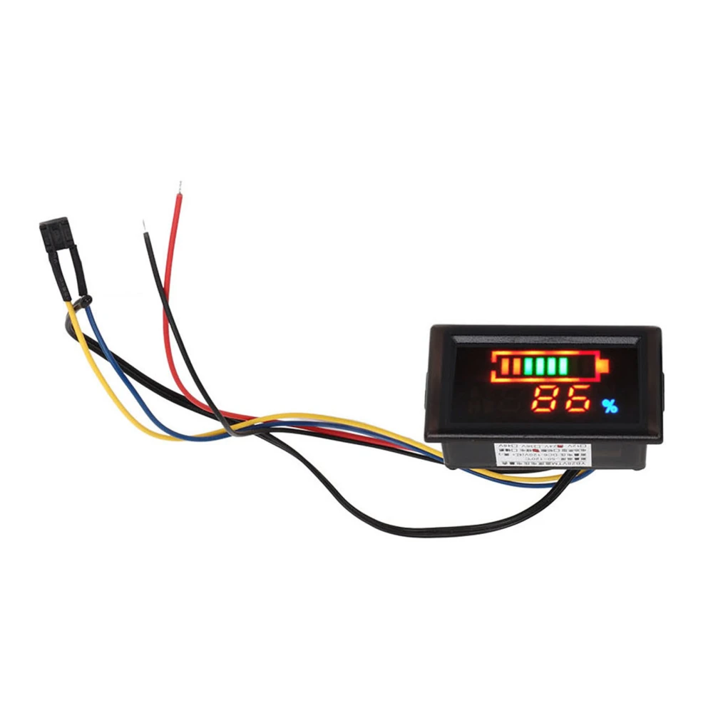 YB28VTM LED Digital Voltmeter Low Power Alarm Battery Indicator Thermometer for 24V Electric Vehicle Golf Carts