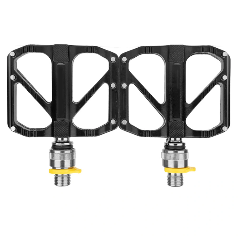 1 Pair Bike Pedals Aluminum Alloy Quick Release Bicycle Platform Pedals with Slip Resistant Nails for Mountain Road Bike