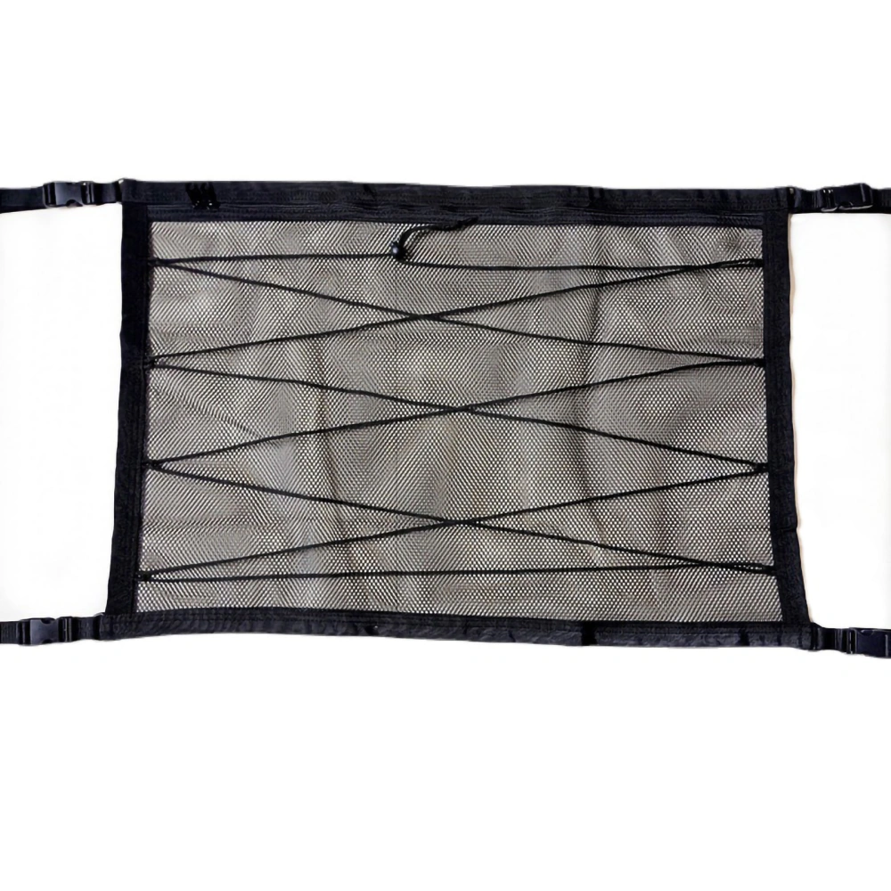 Car Roof Hanging Net Double Layer Overhead Roof Top Bag Polyester Interior Accessories Drawstring Type 80x54cm/31.49x21.25in