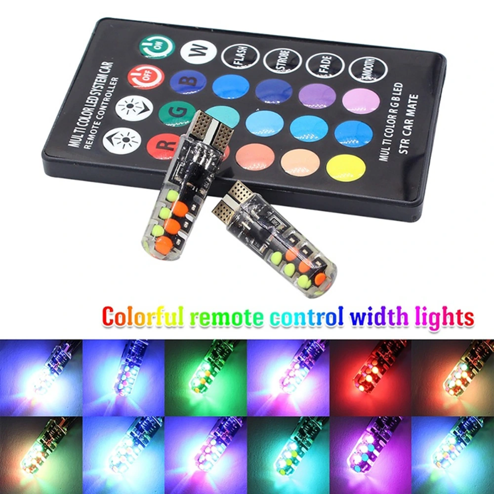 Universal Car LED RGB COB Lights Colorful Multimode Car Light Bulbs With Remote Controller