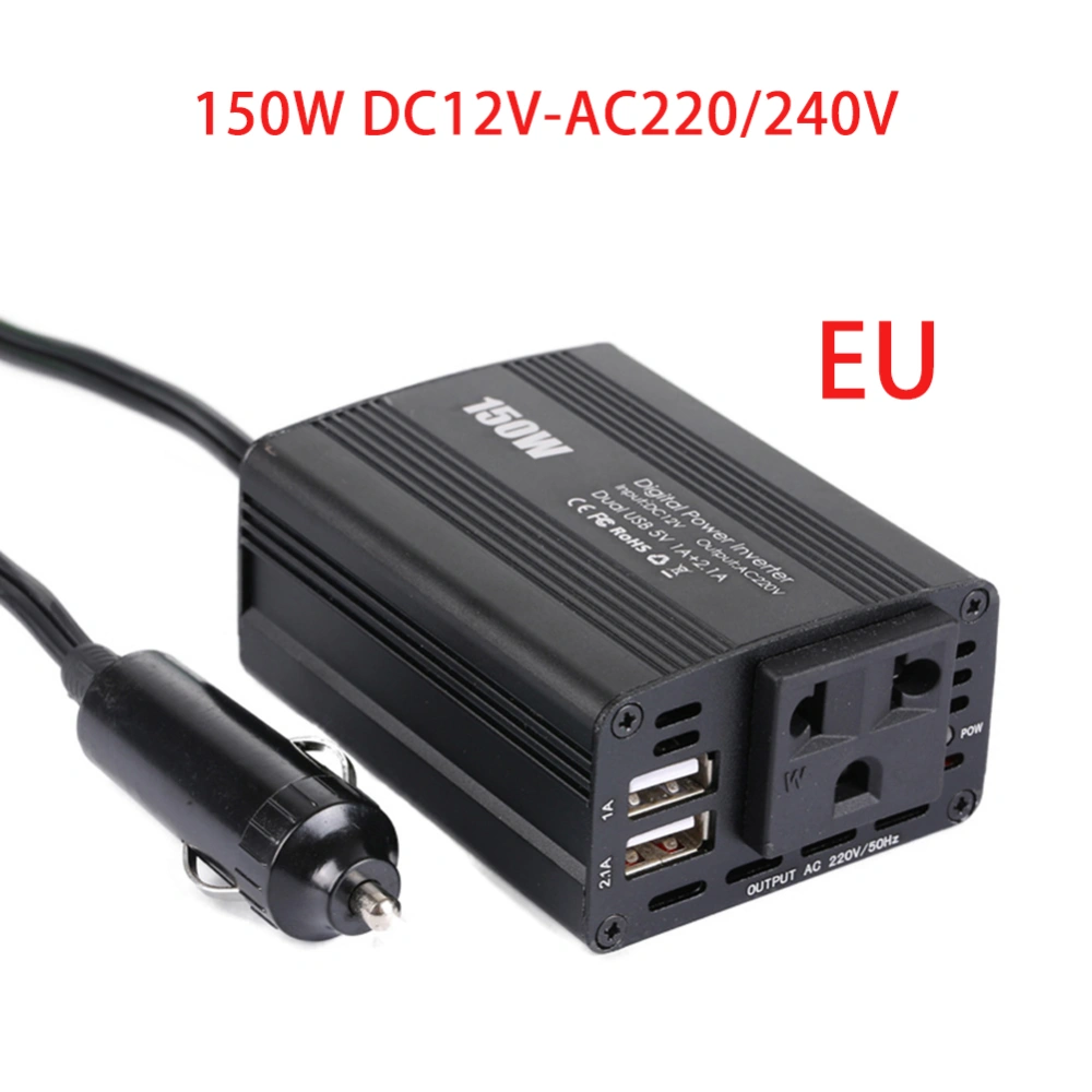 150W Car Power Inverter DC 12V to AC Converter with Dual USB Car Charger