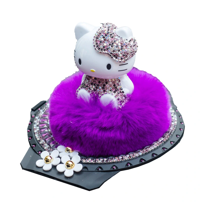 Car Cat Decoration Figurine Rhinestone Dashboard Perfume Interior Ornament Decoration Purple