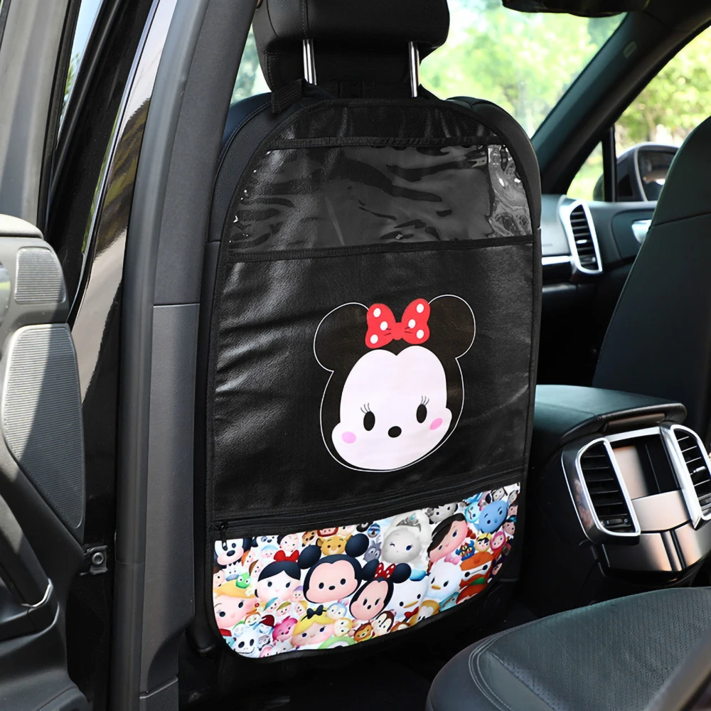 BuyWeek Car Kick Mats Heavy Duty Back Seat Protective Cover Cute Cartoon Backseat Kick Guard Protects Type 1