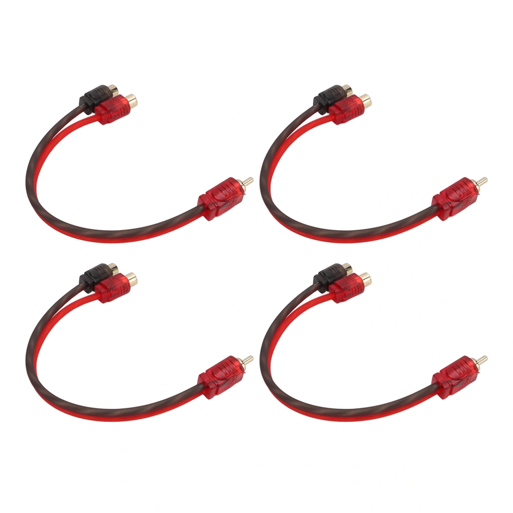 4 Packs RCA Cable 1 Male to 2 Female Car Audio Stereo Y Splitter Cable for Car Speaker System