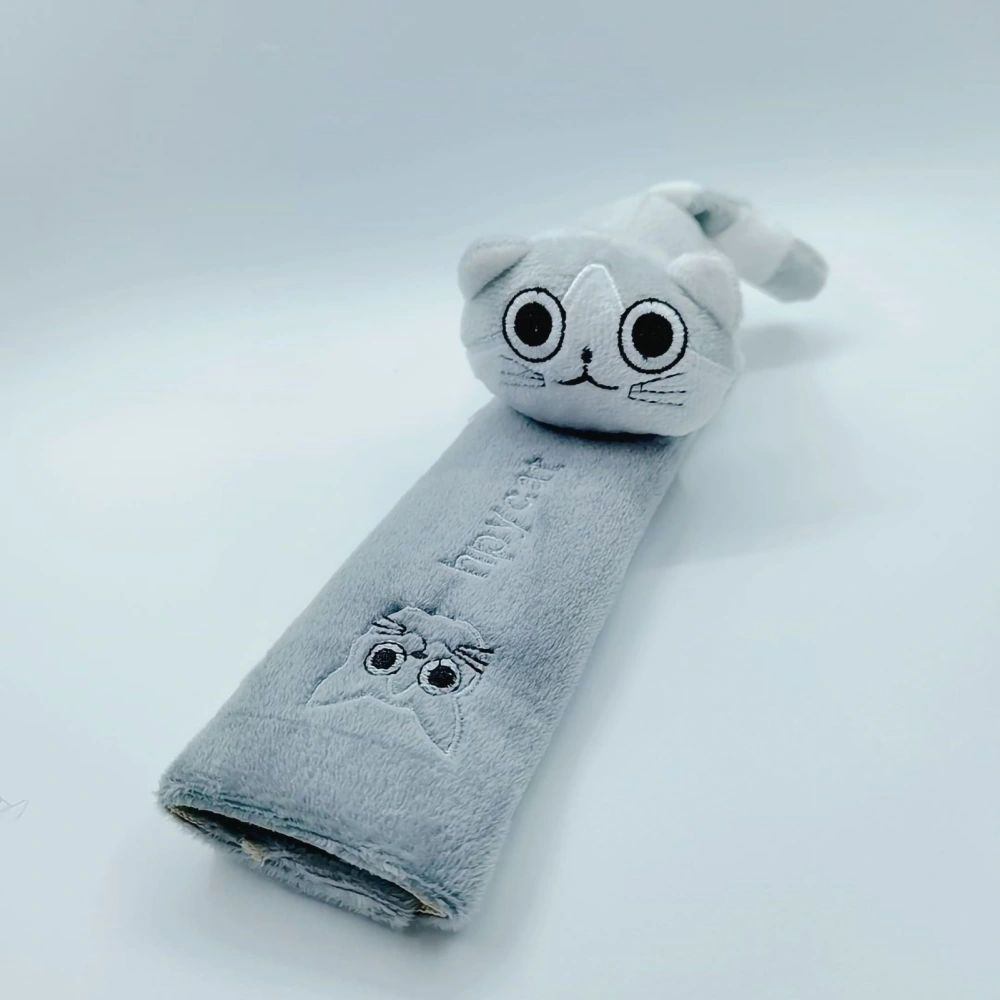 23cm Car Seat Belt Cushion Shoulder Strap Cover Pad Cartoon Animal Design Automotive Interior Accessories Grey Cat