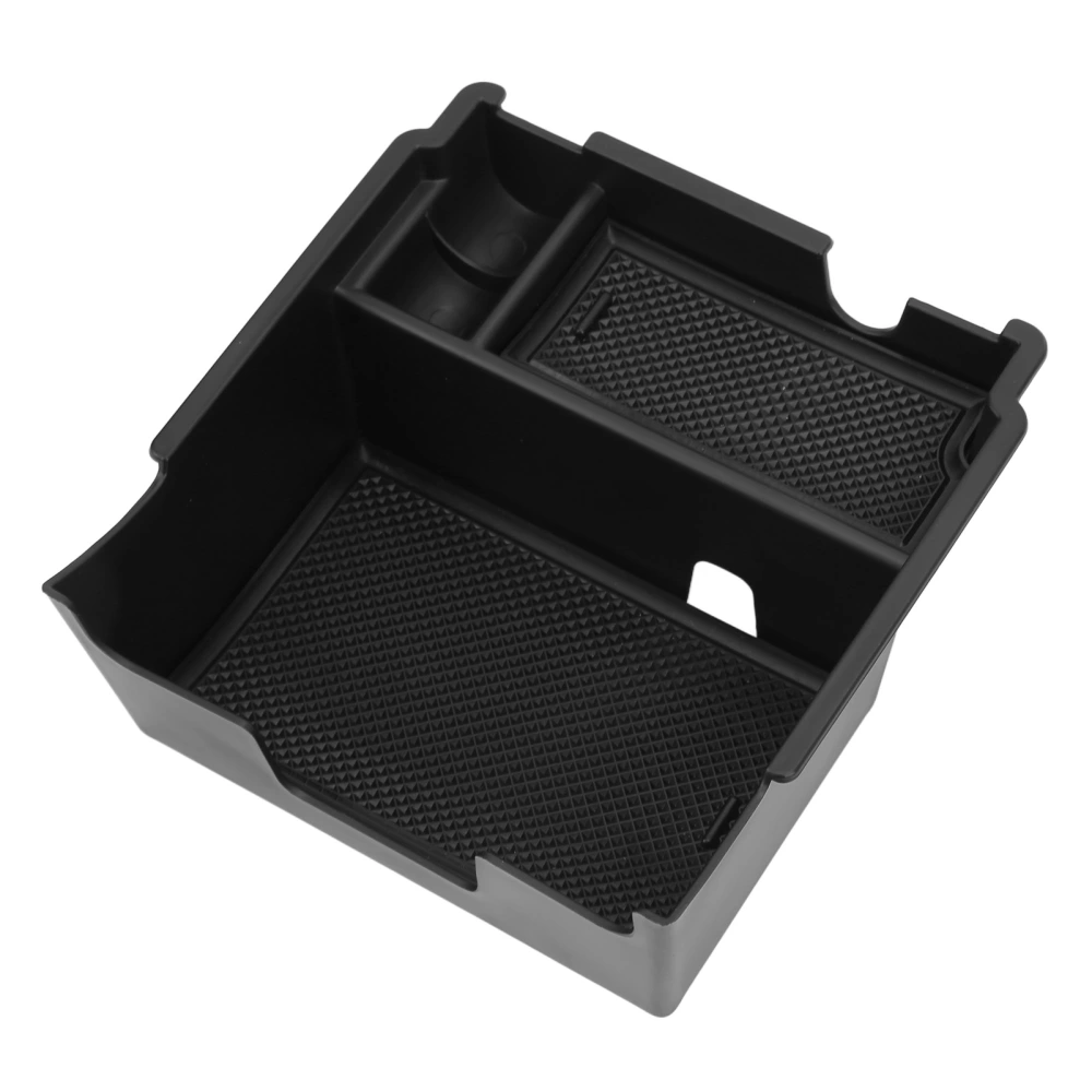 Center Console Organizer ABS Black with Nonslip Pad Armrest Storage Box Replacement for Subaru Impreza 2016‑2022