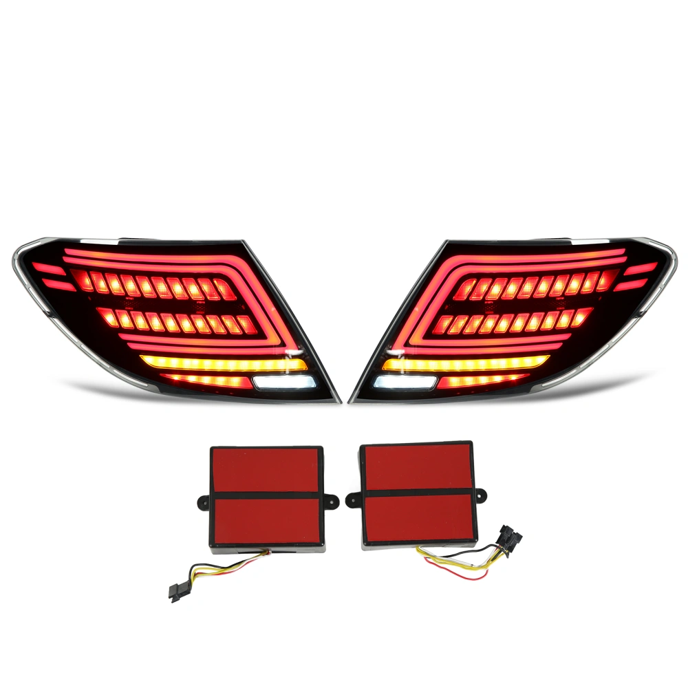 BuyWeek LED Tail Light Assembly Multifunction Sequential Replacement for Mercedes Benz C Class W204 C180 C200 C300 2007‑2014 Smoky Lens