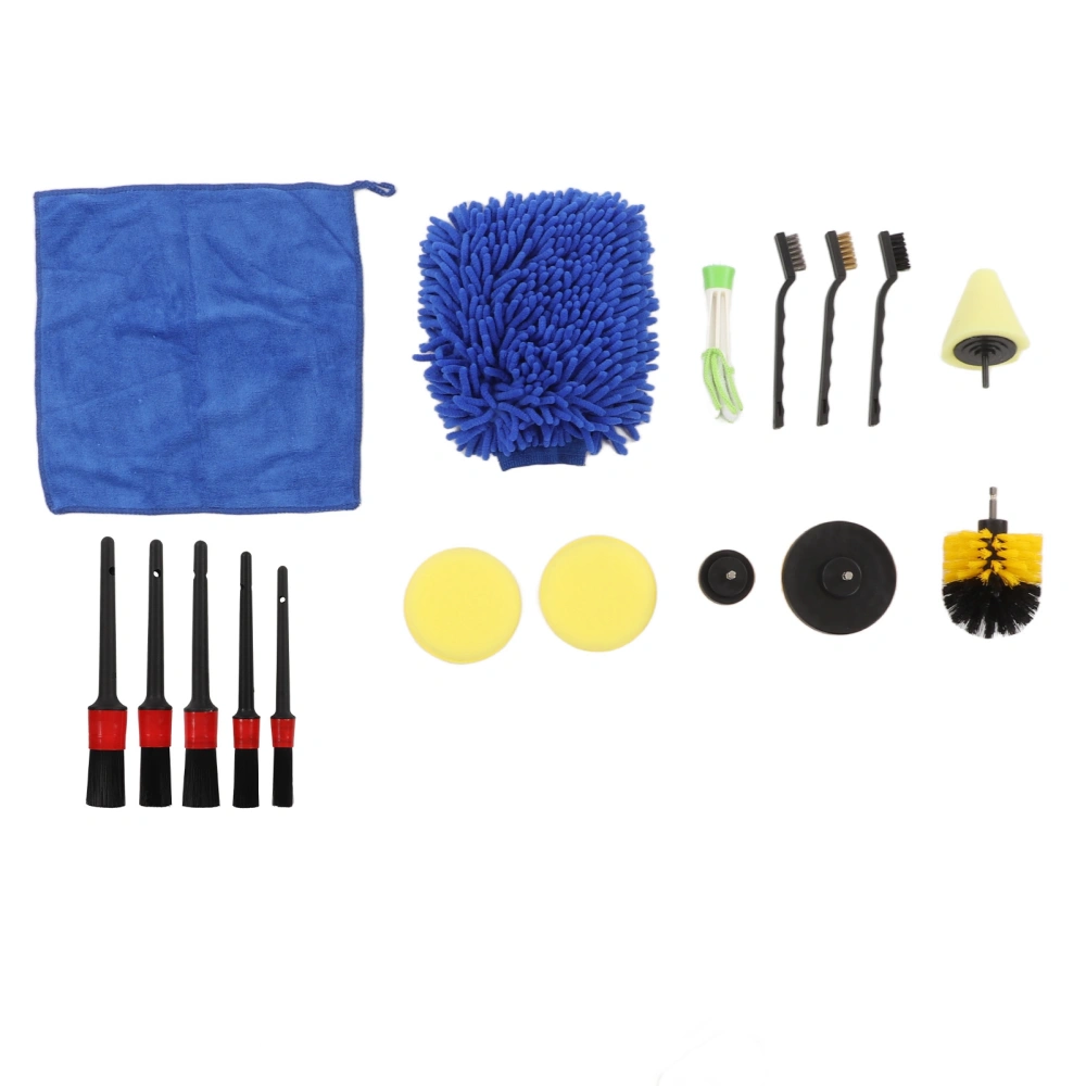 17pcs Auto Detailing Brush Kit Professional Car Detail Cleaning Brush for Wheel Exterior Interior