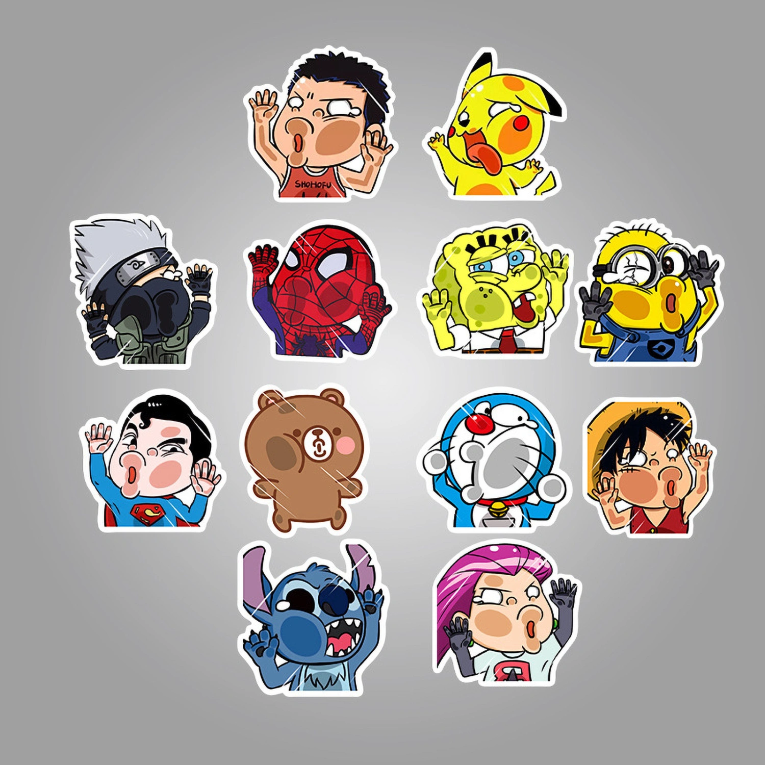 BuyWeek 50pcs Car Decorative Sticker Waterproof Cute Cartoon Decals for Luggage Laptop Bicycle