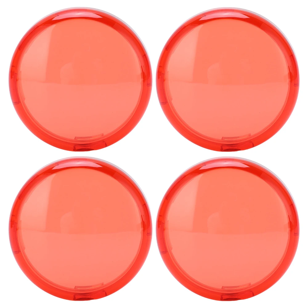 4pcs 6cm/2.36in Motorcycle Turn Signal Light Lens Cover ABS Universal Motorbike AccessoriesRed