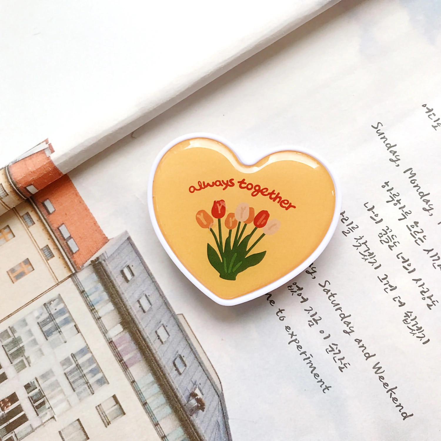 BuyWeek Heart Shaped Collapsible Phone Grip Holder Cute Rotatable Cell Phone Stand BracketsK45