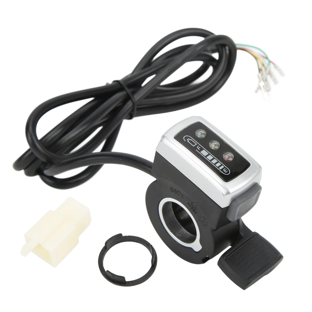 6 Wire Thumb Throttle with ON/OFF Switch Battery Indicator 22mm Aperture for Electric Bike Scooter36V