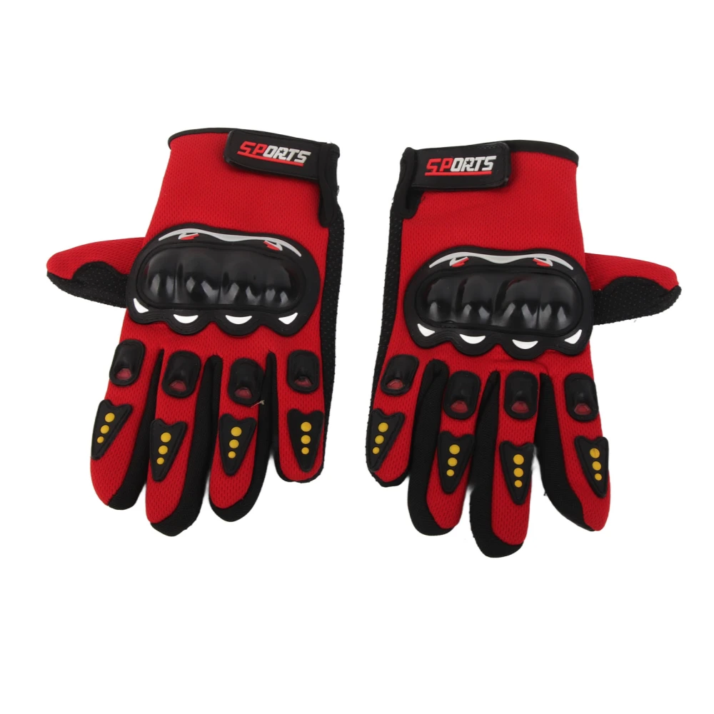 Motorcycle Knuckle Protect Glove Touch Screen Breathable Anti Slip Long Full Fingers for Outdoor CyclingRed