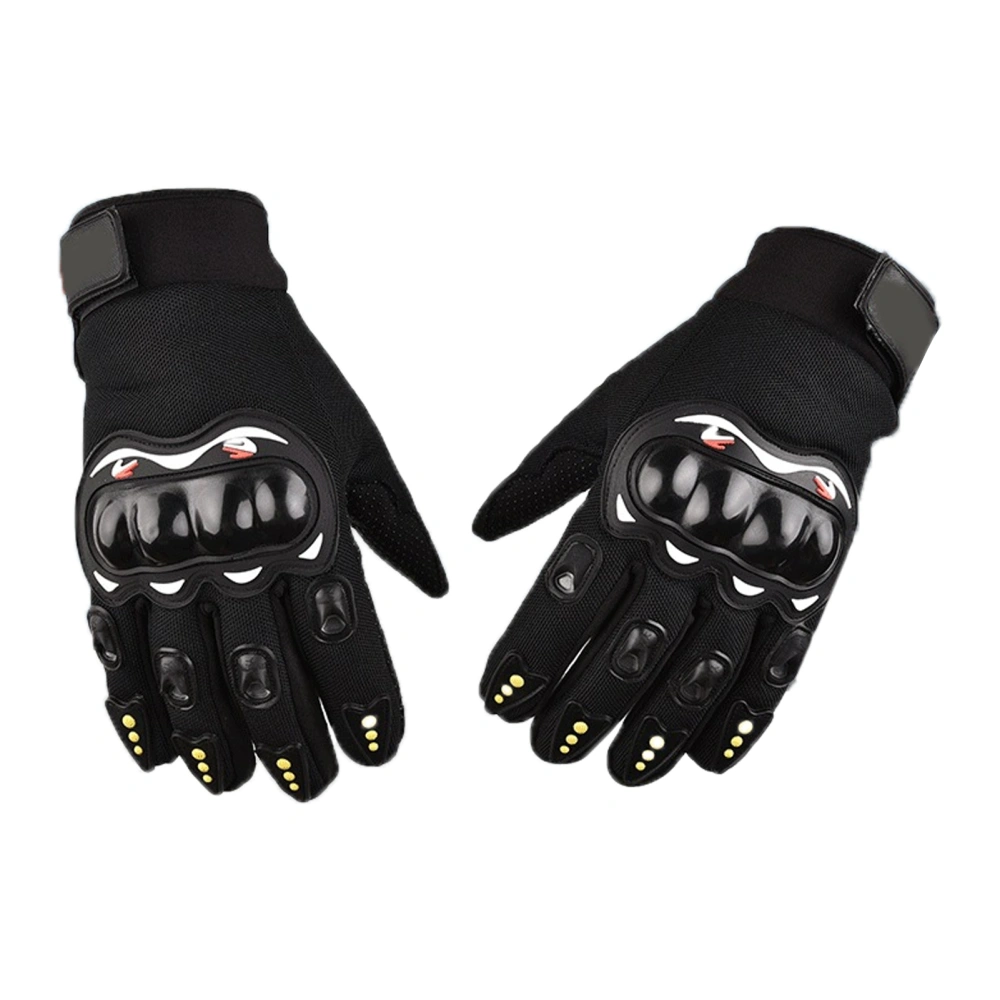 Motorcycle Knuckle Protect Glove Touch Screen Breathable Anti Slip Long Full Fingers for Outdoor CyclingBlack