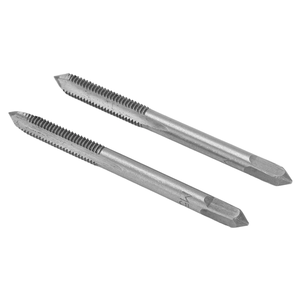 BuyWeek 2Pcs/Set Metric Machine Tap High Speed Steel 3 Straight Flutes Screw Thread Tapping ToolM5x0.8