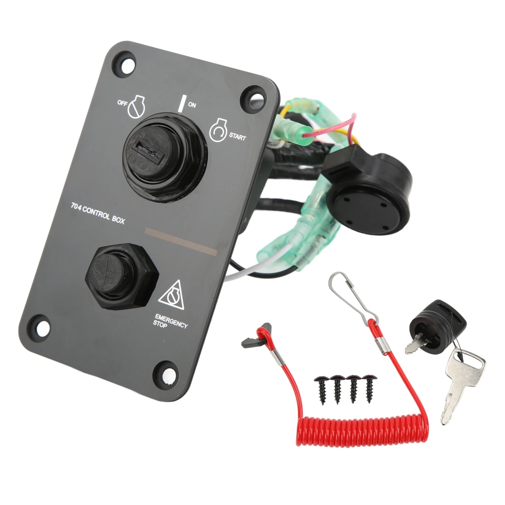 Outboard Engine Ignition Key Switch Panel Assembly 704‑82570‑08‑00 Replacement for 2/4 Stroke Motors