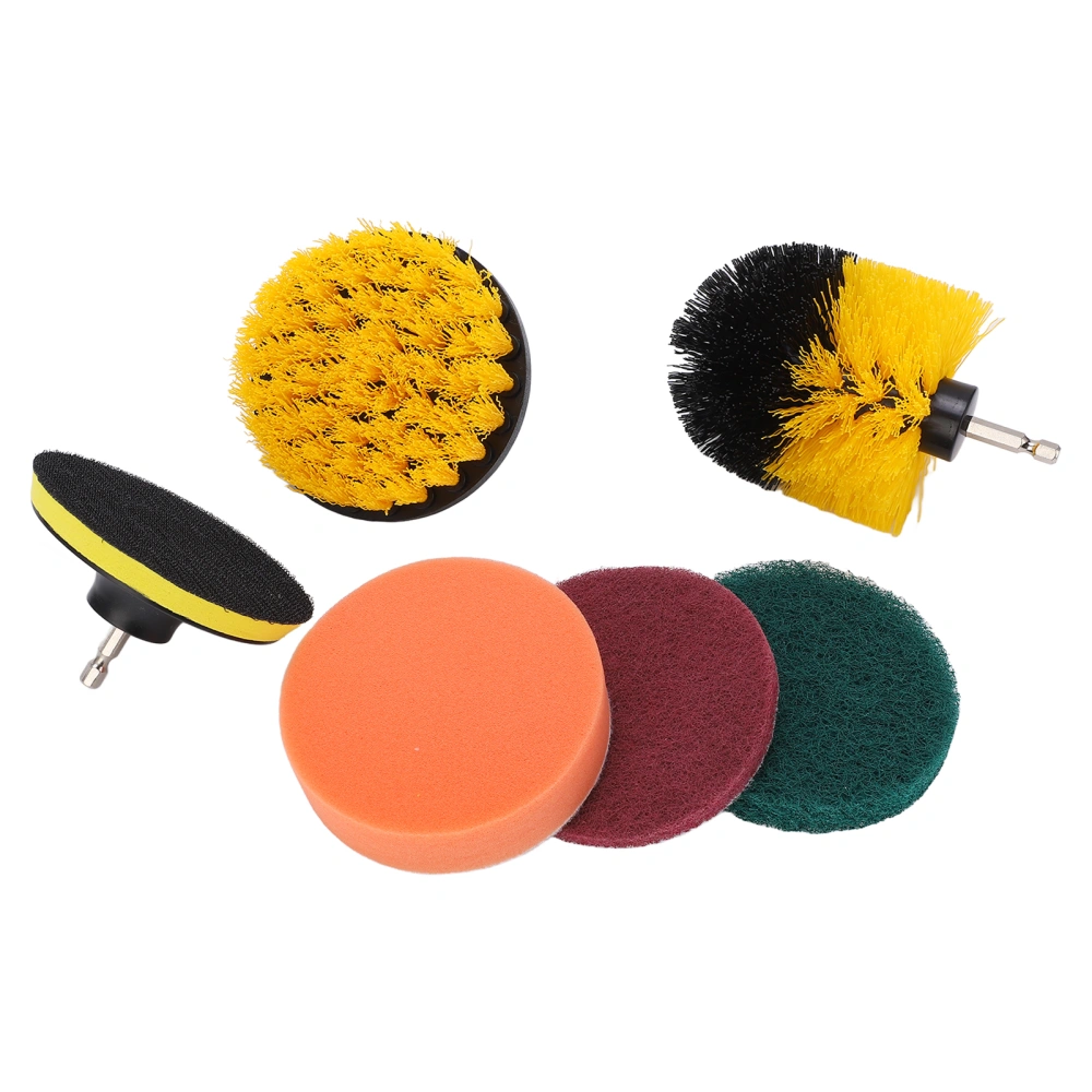 6Pcs/Set Drill Brush Scrub Pads Kit Bathroom Kitchen Floor Surfaces Cleaning Scrubber Tool