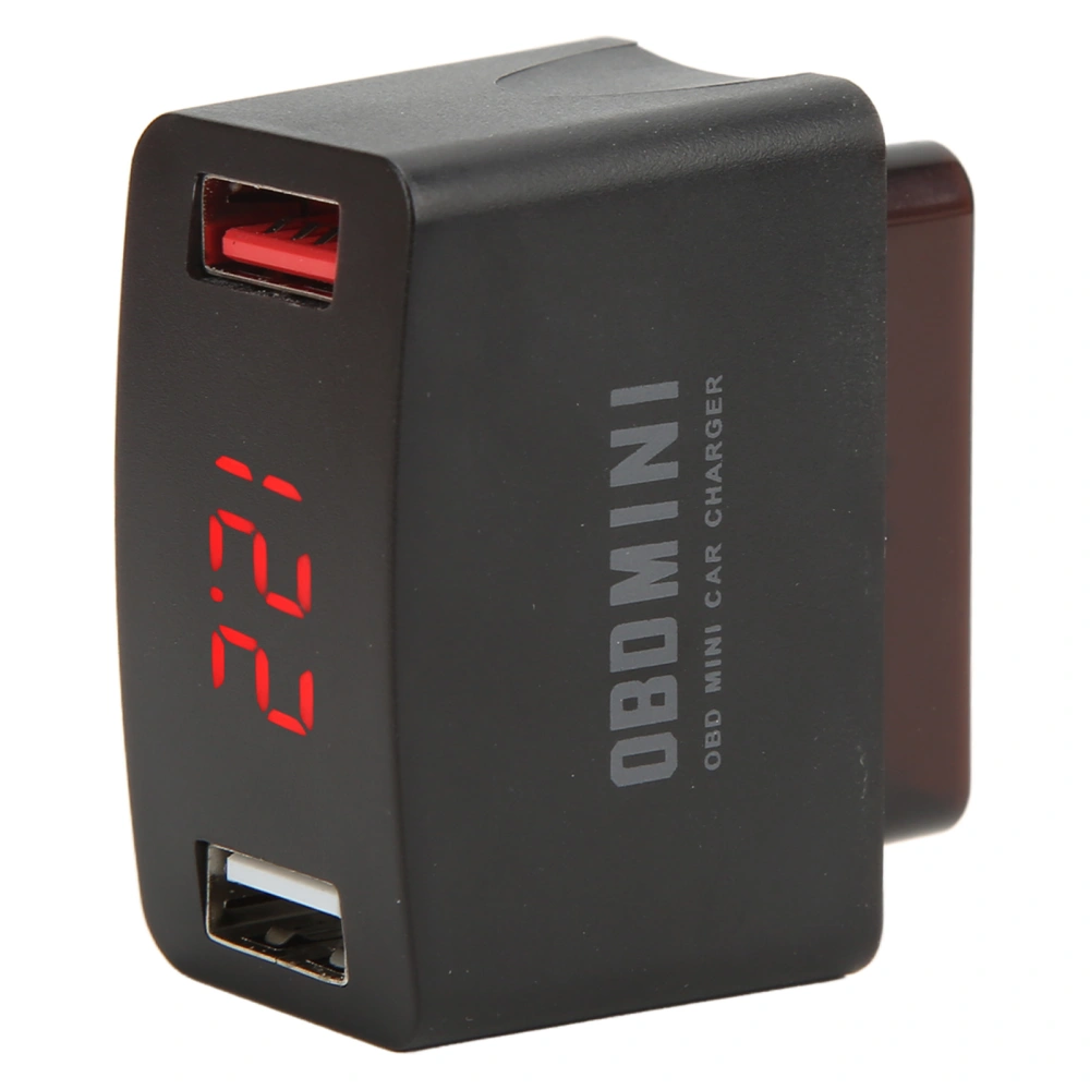 Car OBD Charger DC12‑24V Dual USB LED Digital Display Charging Adapter Universal for Vehicles