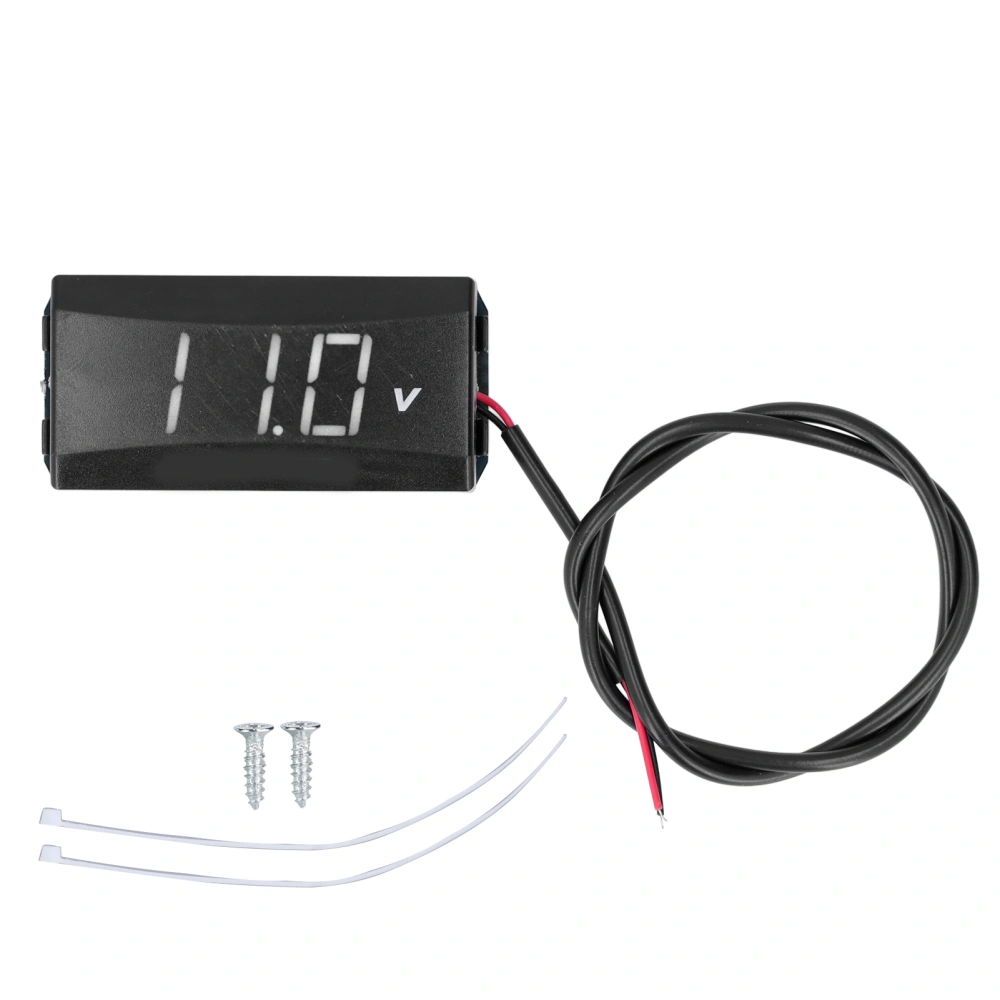 Voltage Testing Meter LED Digital Display Universal for Car Motorcycle Electric Vehicle 12V‑80VWhite