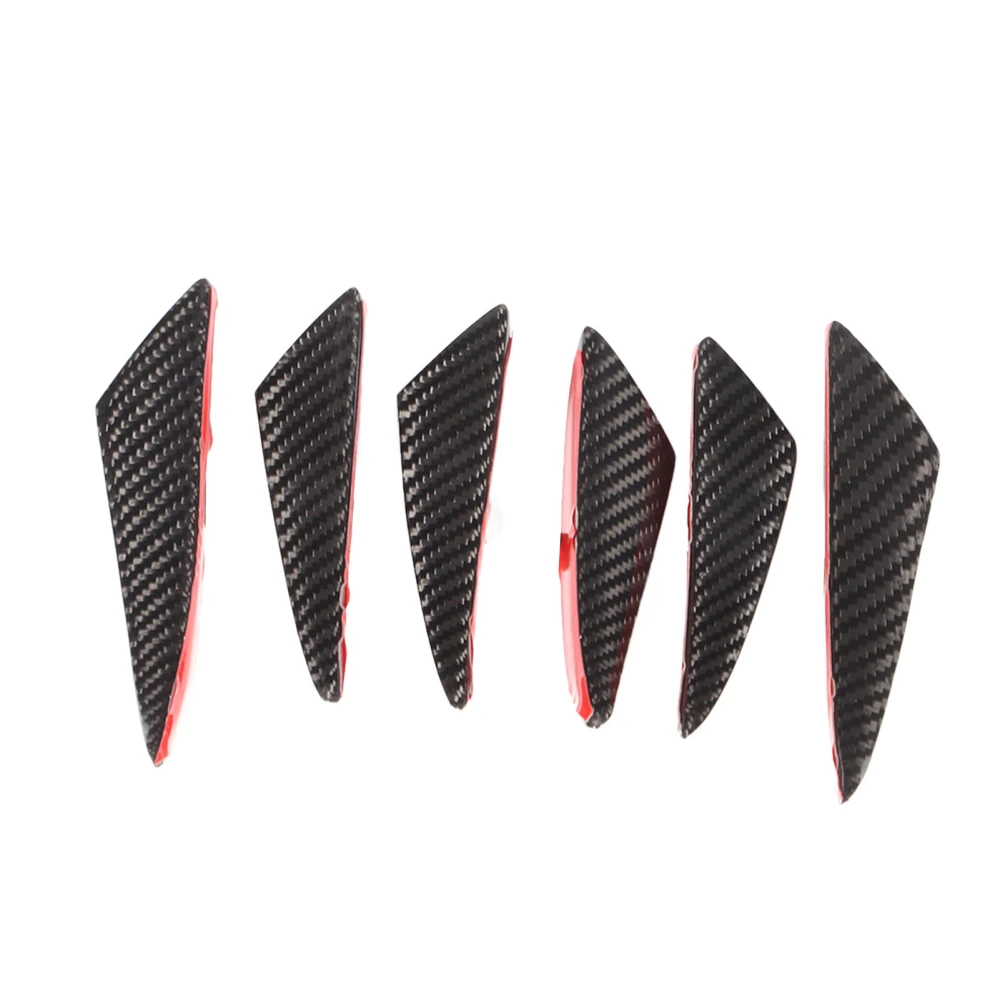 BuyWeek 6pcs Universal Car Spoiler Canards Kit Carbon Fiber Front Bumper Lip Splitter Fins Replacement for MitsubishiSmall